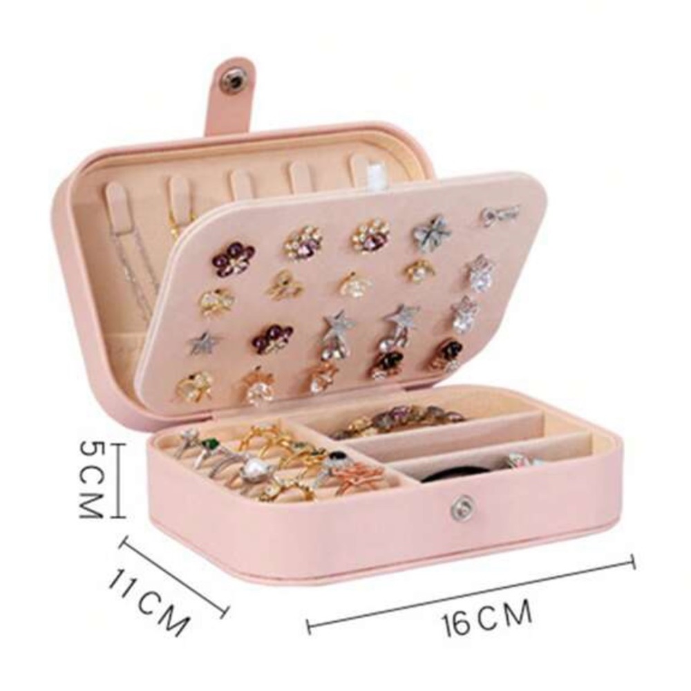 Baby Pink Jewelry bag Storage Case Portable travel organizer box with dividers - Picture 4 of 4